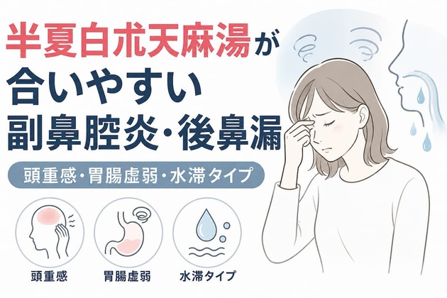 半夏白朮天麻湯が合いやすい副鼻腔炎・後鼻漏｜頭重感・胃腸虚弱・水滞タイプ
