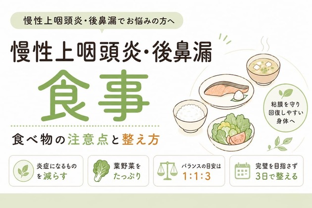 慢性上咽頭炎・後鼻漏と食事｜食べ物の注意点と整え方